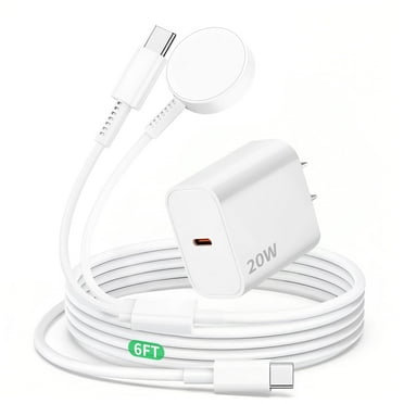 For Apple Watch Charger,Apple Watch Magnetic Fast Charger to USB C Cable,2 in 1 Apple Watch Charging Cable 6 ft,Compatible with Apple Watch Series 9/8/7/6/SE/5/4,iPhone 16/15,ipad