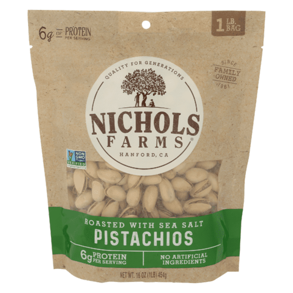 1x Nichols Farms Roasted With Sea Salt Pistachios In Shell with pan