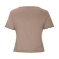 thumbnail image 4 of Ruimatai Women's Sexy V-Neck T-Shirt Slim Fit Short Sleeve Blouse Wrinkle-Free Solid Color Top Comfortable Stretchy Soft Casual Tee, 4 of 6