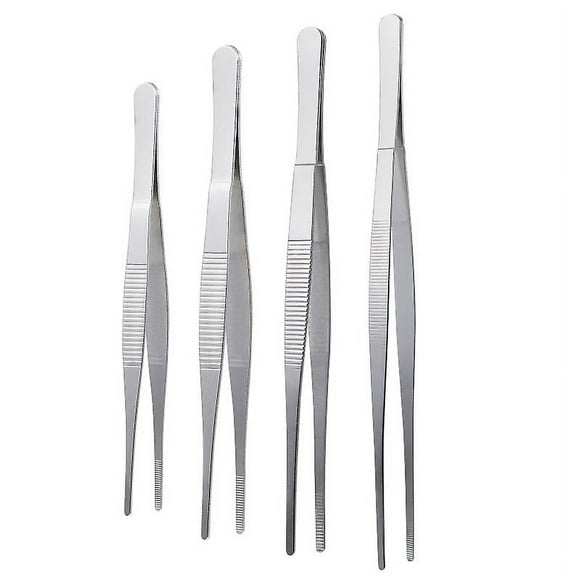 4 pinzas de acero inoxidable.