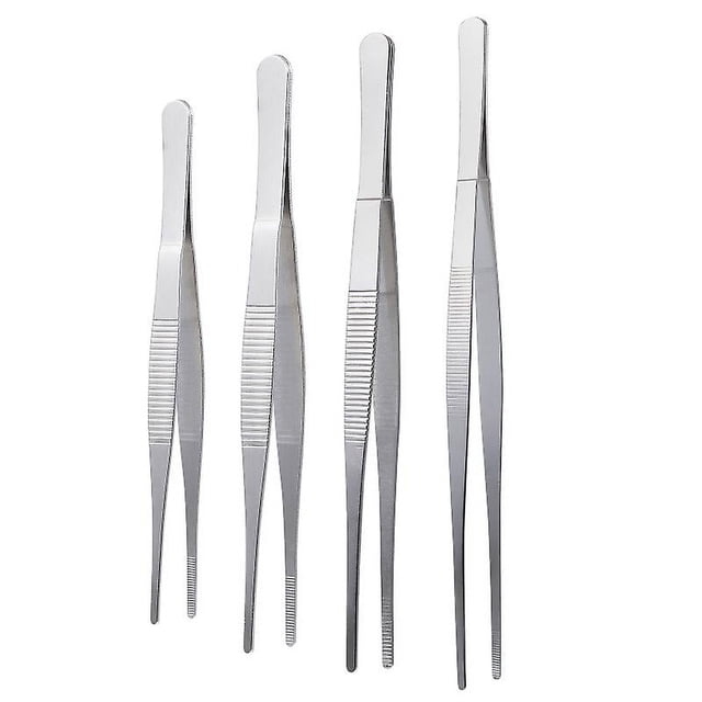 4 pinzas de acero inoxidable.