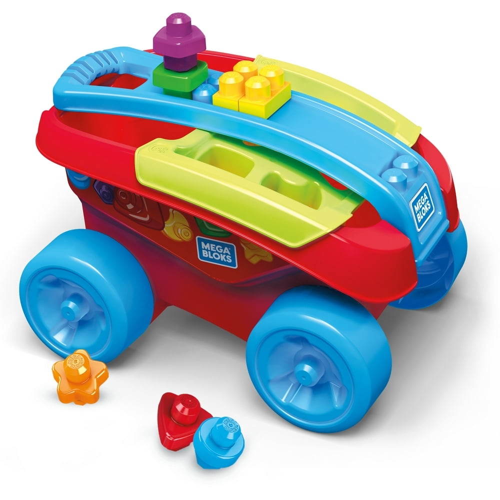 Mega Bloks First Builders Shape Sorting Wagon with Big Building Blocks
