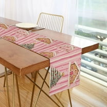 Yayeee Table Runner 70 inches Long Home Kitchen Dinning Party Decoration, Gingerbread Houses