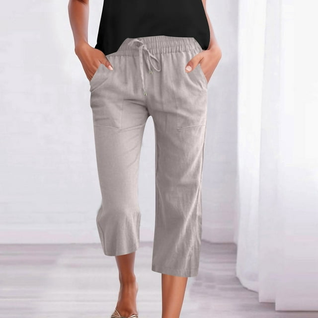 WILLBEST Pantalones Casuales para Mujer, Deportivos, de Color Sólido, de Cintura Alta, Elásticos, Multicolores, para Mayor Comodidad y Estilo. Extra Grande