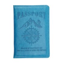 Unique Bargains 1 Pc Passport Holder Compass Passport Sleeve Sky Blue