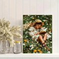 thumbnail image 2 of Girl Reading Meadow Cottagecore Canvas Print, Book Lover Nature Inspired Cozy Home Wall Decor Art, 2 of 8