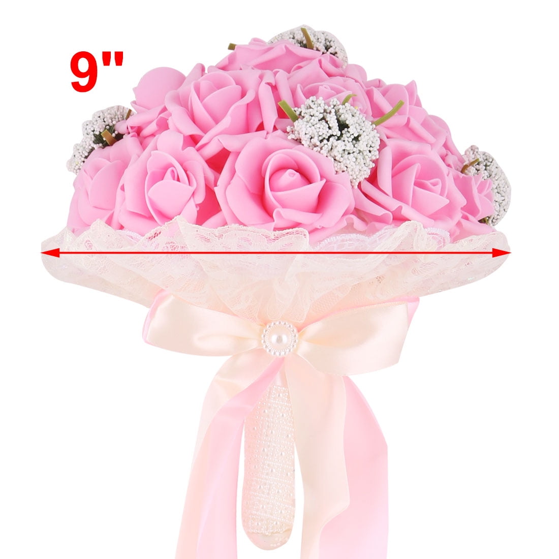Wedding Bridesmaid Foam Bowknot Decor Flower Handhold Bouquet Pink 9