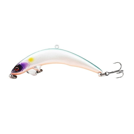 ASKMZ Hard Lure Fishing Bait 3D Simulated Eyes Low Wind Resistance Noise Induced Topwater Fish Swimbait Triple Pronged Hooks for Saltwater Fishing