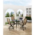 thumbnail image 4 of Hanover Traditions 5-Piece Outdoor High Dining Patio Set, 4 Counter-Height Padded Sling Swivel Chairs and 42" Square Cast Aluminum Table, Brushed Bronze Finish, Rust-Resistant, All-Weather, 4 of 8