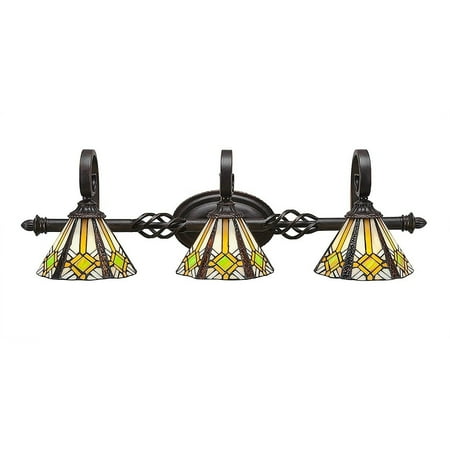 Hampton Vanity - 3-Light Bath Vanity Dark Granite Finish With 7