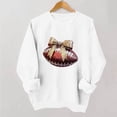 thumbnail image 2 of Gamivast Pullover Sweatshirts for Women Glitter Football with Bow Detail Graphic Print Crew Neck Long Sleeve Pullover Tops Trendy Casual Wear, 2 of 5
