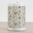 thumbnail image 2 of Floral Ceramic Toothbrush Holder, Vintage Garden Plants Herbs Flowers Botanical Classic Design Art, Decorative Versatile Countertop for Bathroom, 4.5" X 2.7", Reseda Green Beige, by Ambesonne, 2 of 4
