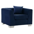thumbnail image 4 of Cambridge Contemporary Chair in Brushed Stainless Steel and Blue Velvet, 4 of 5