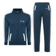 thumbnail image 2 of Men's 2 Piece Tracksuit Set - Full Zip Jacket & Jogger Pants, Athletic Casual Sweatsuit for Gym, Running, Jogging & Streetwear White Teal Blue XXL, 2 of 5