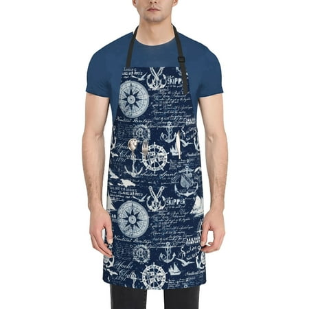 

Rateoe Sailing Cruises Nautical Aprons with Pocket Men Womens Aprons Waterproof Adjustable Cooking Aprons for Kitchen Gardening and Salon