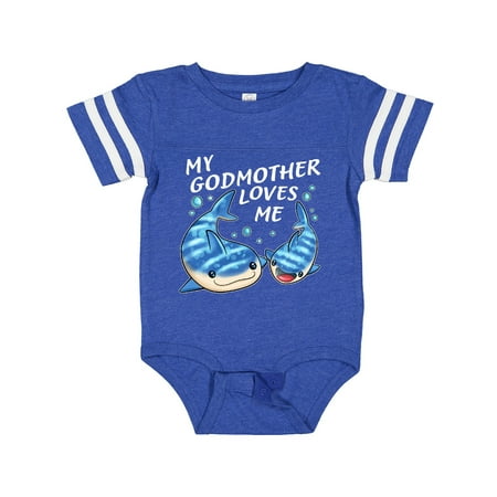 

Inktastic My Godmother Loves Me- Whale Shark Gift Baby Boy or Baby Girl Bodysuit