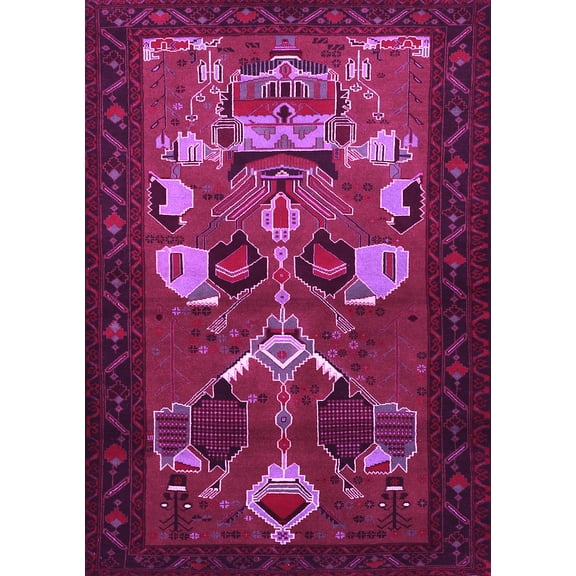 Ahgly Company Indoor Rectangle Persian Pink Traditional Area Rugs, 5' x 7'