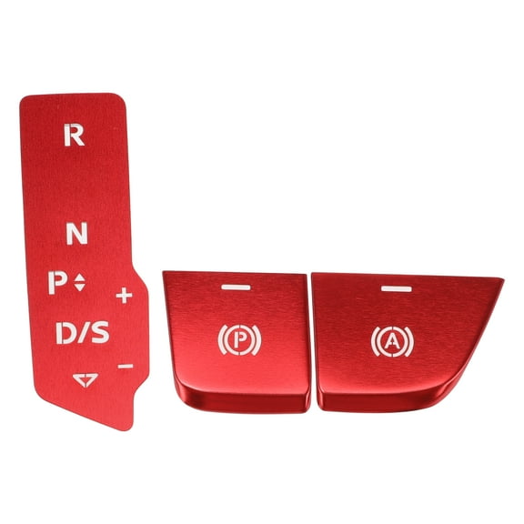 Unique Bargains Gear Shift Electronic Handbrake Panel Button Switch Cover for Audi Q5 2018-2021 Center Console Interior Trim Styling Button Cap Decor Red 1 Set