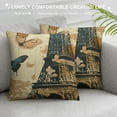 thumbnail image 3 of Fenyluxe Eiffel Tower Cushion Covers Vintage Flowers Butterfly Throw Pillow Covers,Mid-Century Romantic Style Pillow Covers for Anniversary,Valentine's Day Cushion Cases 20x20in, 3 of 5