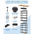 thumbnail image 4 of Storage Shelves, Garage Shelving Heavy Duty Metal Adjustable Garage Shelves, 5-Tier Adjustable Shelving Units, Loads 2500 LBS, Metal Storage Utility Racks for Warehouse, 4 of 8