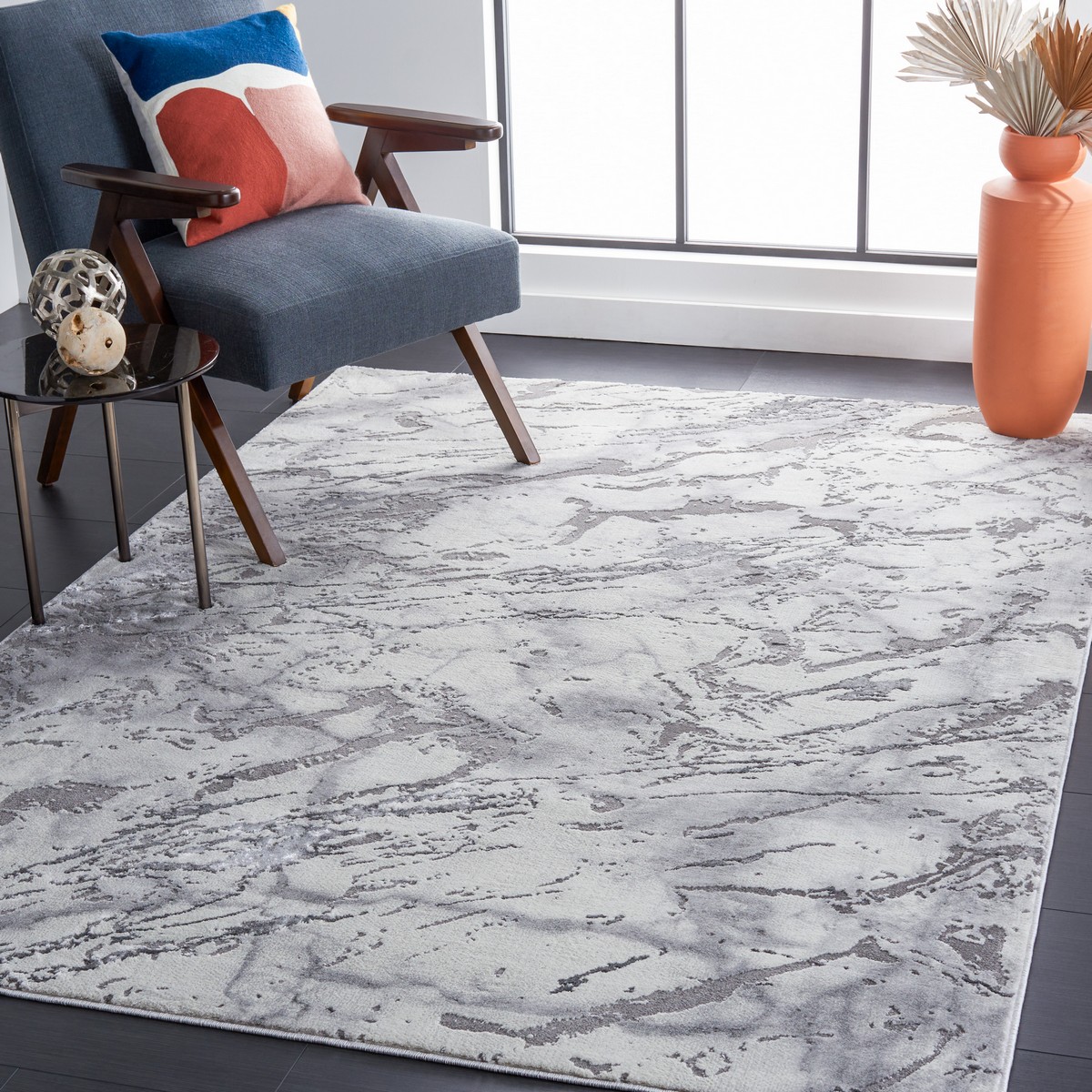 SAFAVIEH Craft Sharlene Abstract Area Rug, Grey/Dark Grey, 6'7" x 6'7" Square