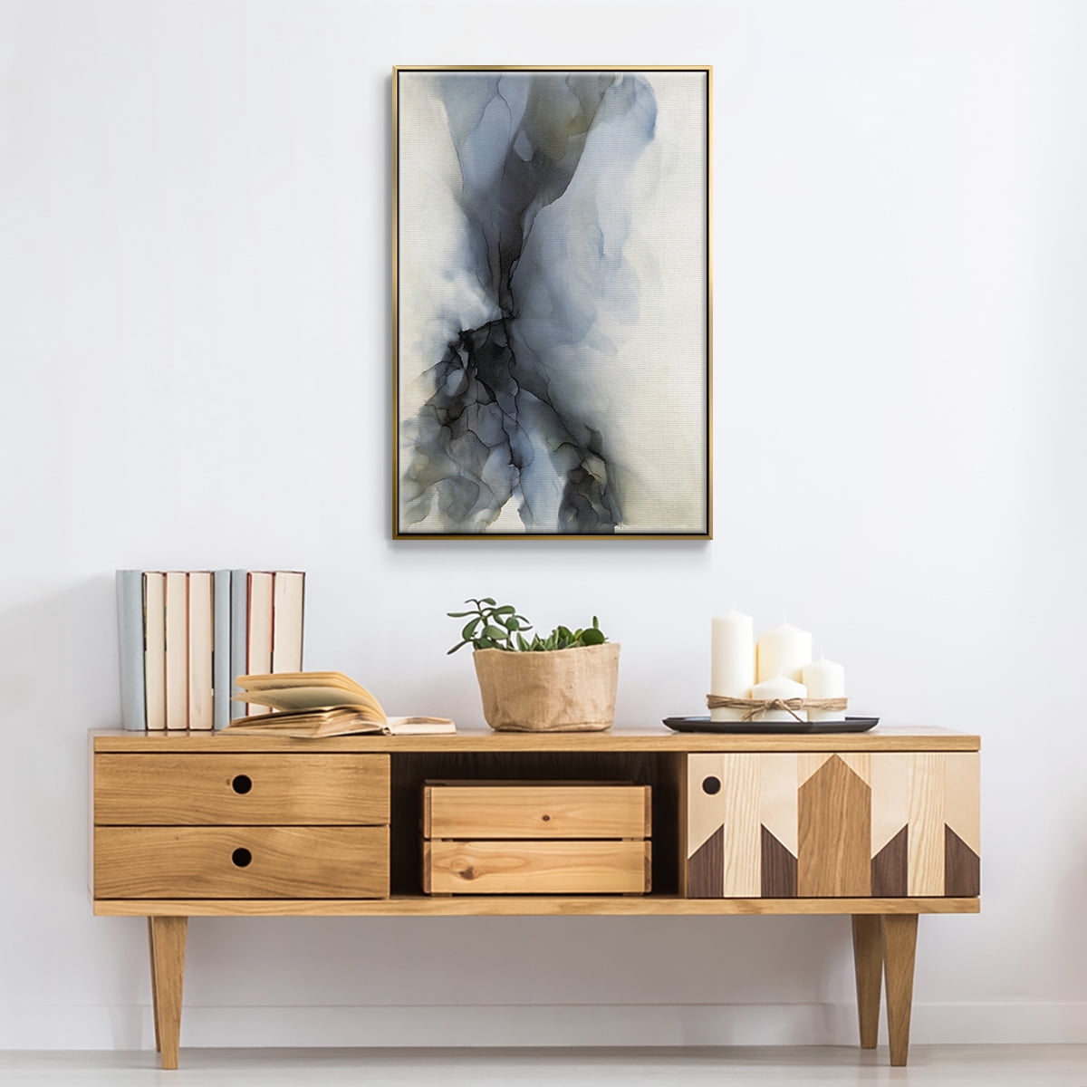 Low Tide Framed Premium Gallery Wrapped Canvas - Ready to Hang - 27 x 41 - Gold Floating Frame