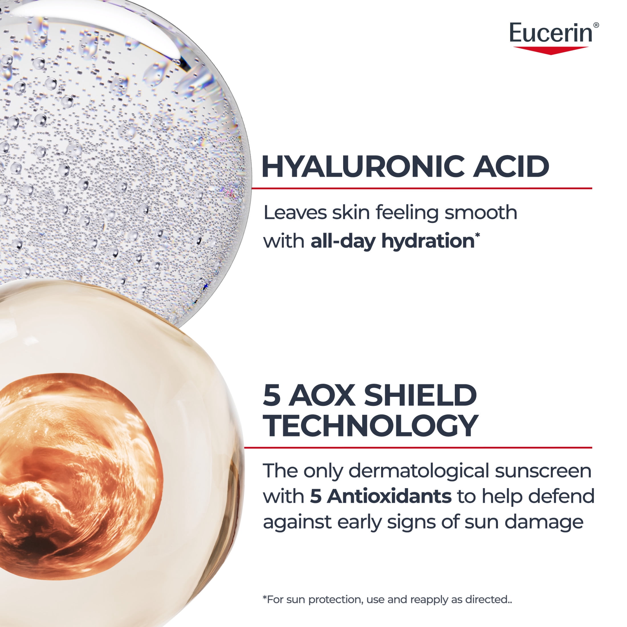 Eucerin Sun Age Defense Face Sunscreen Lotion SPF 50 with Hyaluronic Acid, 2.5 fl oz