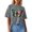 Grey, variant on Summer Tops for Women Casual Fashion 3/4 Sleeve Top Crew Neck Prints Basic Womens Shirts Hot Pink S