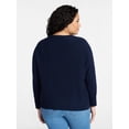 thumbnail image 3 of Terra & Sky Women's Plus Size Fine Gauge Dolman Sweater, Sizes 0X-5X, 3 of 5