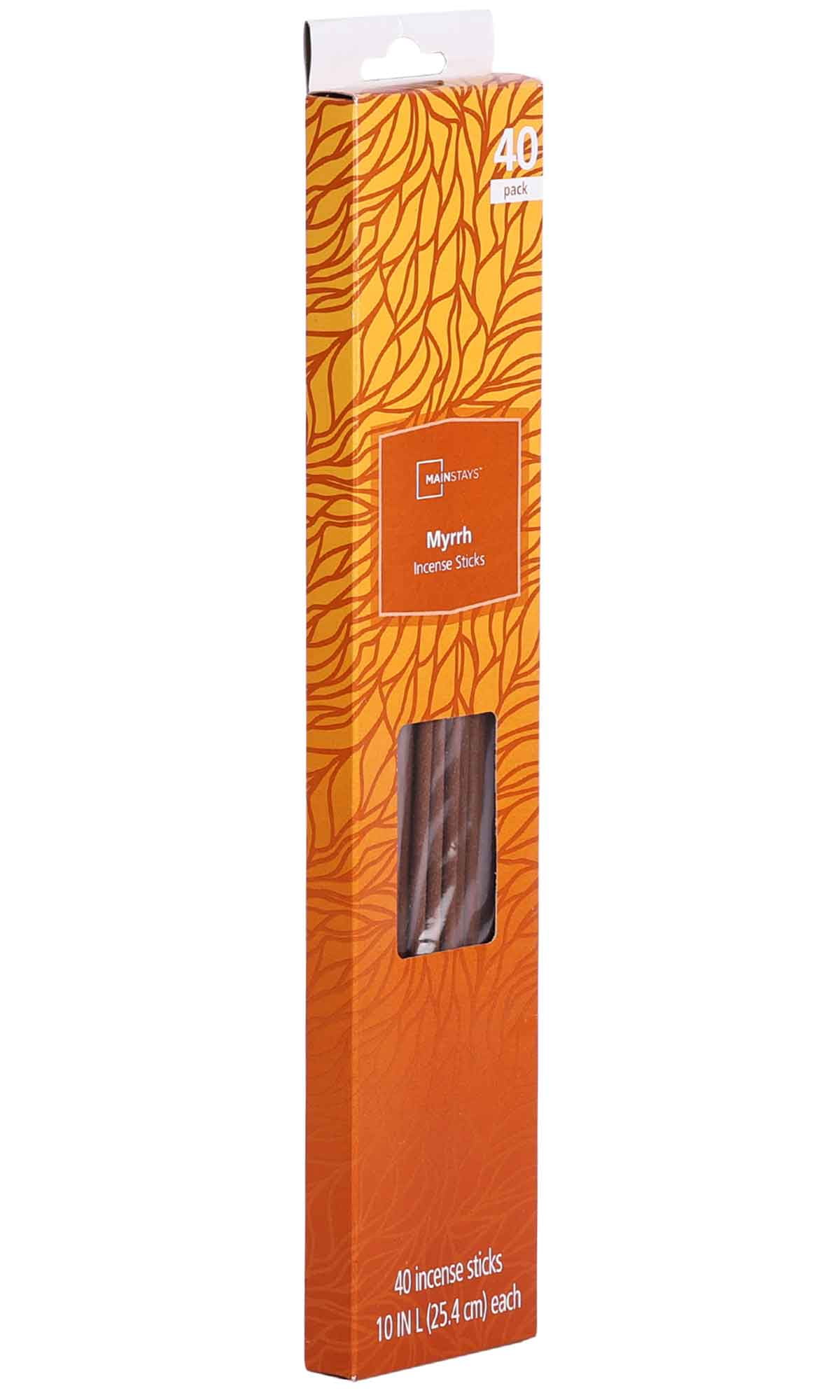 (6 pack) Mainstays Incense Sticks, Myrrh Fragrance (Orange), 40 Pack