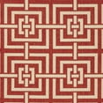 thumbnail image 5 of SAFAVIEH Beach House Bethanie Geometric Indoor/Outdoor Runner Rug, Red/Creme, 2'2" x 6', 5 of 6