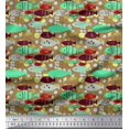 thumbnail image 1 of Soimoi Silk Fabric Fish Cartoon Decor Fabric Printed Yard 42 Inch Wide, 1 of 3