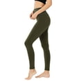 thumbnail image 2 of Women High Waist Fleece Tummy Control Full Length Gusset Leggings (Mocha, L/XL), 2 of 4