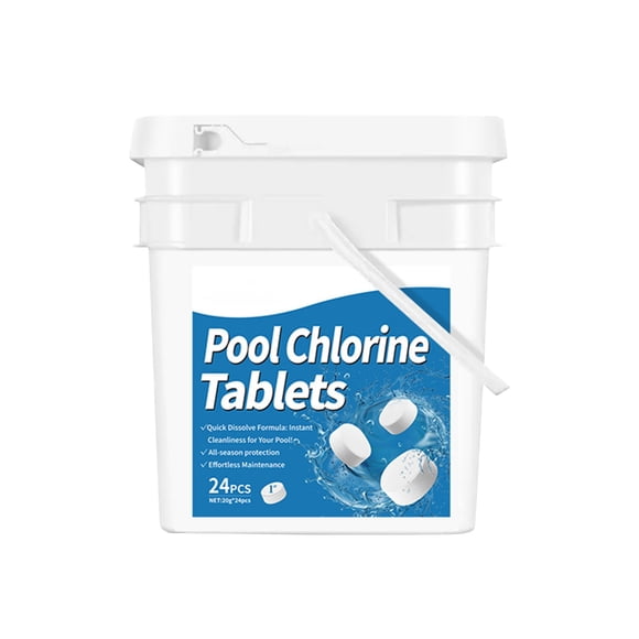 NAOJIE Chlorine Tablets for Swimming Pools,Long-Lasting Stabilized 1" Chlorinating Tablets for Spa Hot Tub Chemicals,Pool Chlorinating Sanitizer 90% Available Chlorine(24PC)