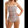 thumbnail image 2 of Traje de Baño de una Pieza con Control de Abdomen para Mujer, Estilo Retro, Estilo Halter. Estampado Naranja XL, 2 of 7
