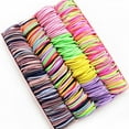 thumbnail image 2 of RAGUPEL 100Pcs Scrunchies,Gentle and Hair-Friendly Scrunchies for Women,Fun and Cute Designs Silk Scrunchies,Style4, 2 of 4