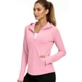 thumbnail image 2 of Women's UPF 50+ Sun Protection Hoodie Lightweight Half Zipper Long Sleeve Shirts with Pockets Outdoor Running Hiking Wear, 2 of 7