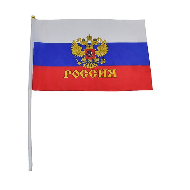 Empavesado De Rusia Stick Flag - Paquete de 12 banderas rusas con asta de bandera emblema nacional (14x21cm) Likrtyny Para Estrenar