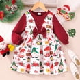 thumbnail image 2 of WUXIAN Toddler Girls Long Sleeve Christmas Cartoon Printed Princess Dress Dance Party Dresses Sundress Baby Children Soft Dailywear, 2 of 8