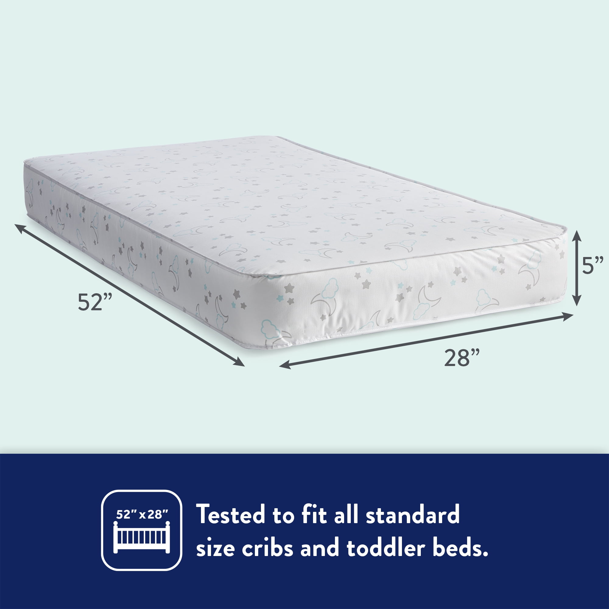 Kolcraft Dual Firm Crib and Toddler Mattress, Antibacterial and Waterproof