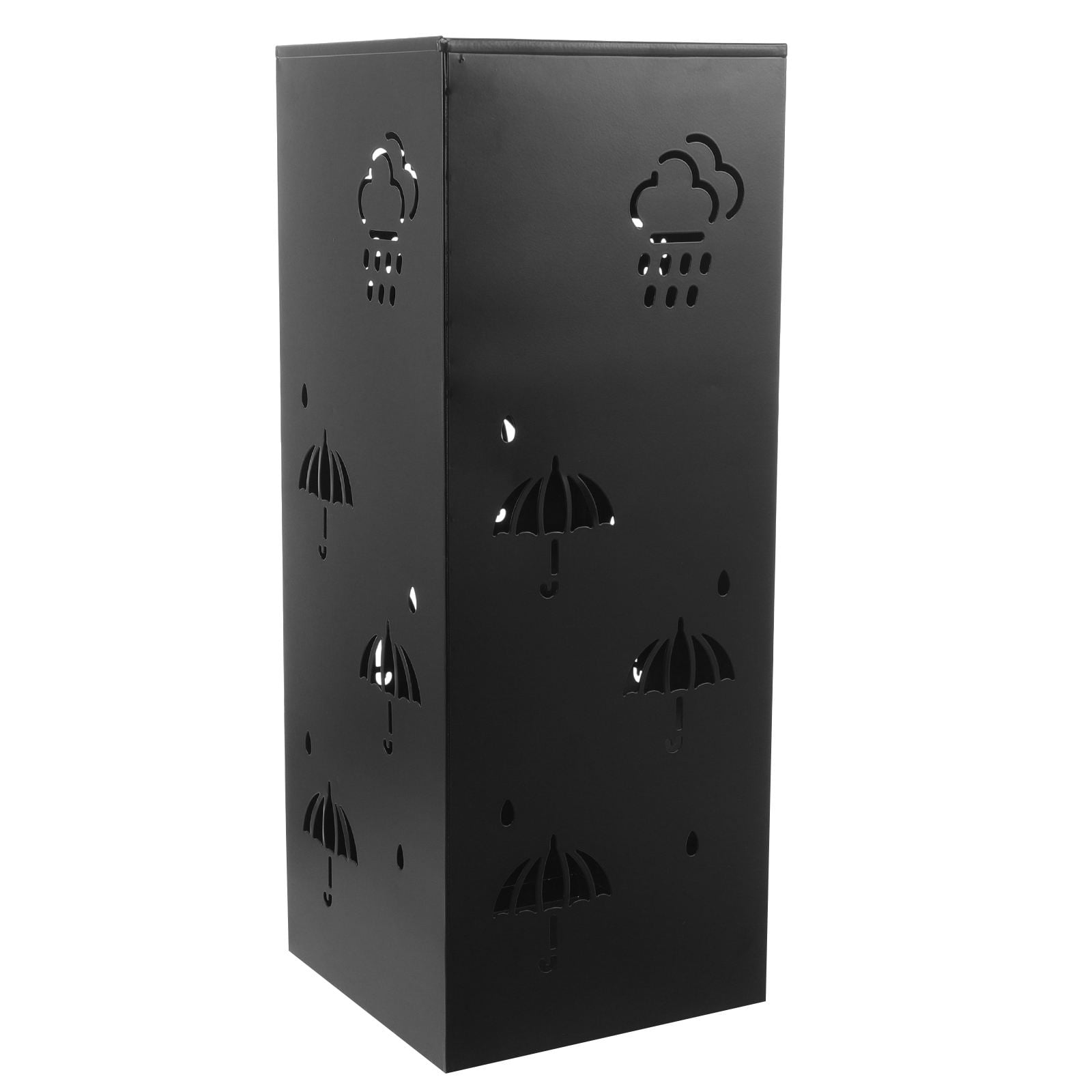 ROMANSENTIAL Metal Umbrella Storage Rack in Black for Home Entryway with Space-Saving Organizer