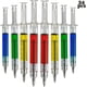 thumbnail image 1 of Bolígrafos de jeringa Zhivalor paquete a granel de 24 bolígrafo retráctil divertido multicolor, 1 of 6
