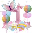 thumbnail image 1 of Set de Globos de Cumpleaños JKGOO Mariposa Rosa 32", 1 of 5
