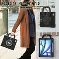 thumbnail image 4 of For iPad Air 13 inch M3 2025/M2 2024 Case, 360 Rotatable Handle Stand, Shoulder Strap, Drop-Proof Design, Black, 4 of 7