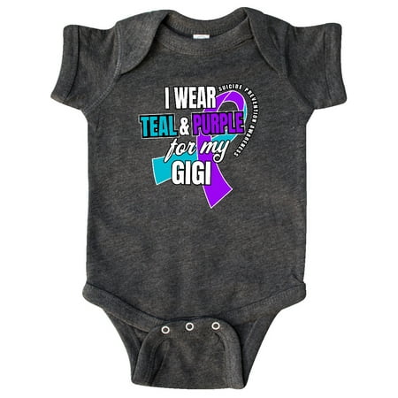 

Inktastic Suicide Prevention I Wear Teal and Purple for My Gigi Gift Baby Boy or Baby Girl Bodysuit