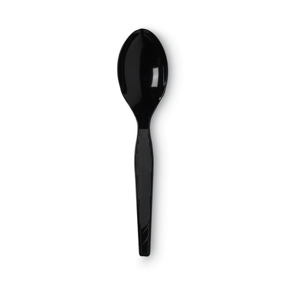 Dixie Plastic Cutlery Heavy Mediumweight Teaspoons Black 1000/Carton TM517