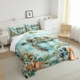 thumbnail image 3 of Sea Turtle Comforter Set Ocean Tortoise Twin Bedding Comforter Sets ,Nautical Sea Animal Quilt Coral Fish Reptile Duvet Insert,Hawaii Beach Decor,Cyan, 3 of 5