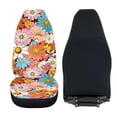 thumbnail image 4 of ZIATUBLE Beauty Hippie Flower High Bucket Seat Protector Stretchy Car Seat Cover for Front Seat Pack of 2 Interior Car Seat Covers Full Set for Women Automotive Accessories for SUV Sedan Van, 4 of 7