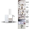thumbnail image 2 of Ember Interiors Small Kids Vanity with LED Lights, Makeup Chair, Basic Knobs, White, 2 of 4