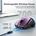 thumbnail image 4 of Rechargeable Wireless Mouse,Bluetooth Mouse(BT5.0/3.0 & 2.4G),Wireless Mouse with USB Receiver,4800 DPI Optical Tracking,6 Adjustable DPI,Ergonomic Grips,6 Buttons, 4 of 8